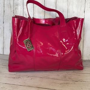 Francesco Biasia Large Pink Patent Leather Tote